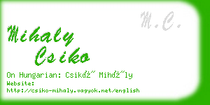 mihaly csiko business card